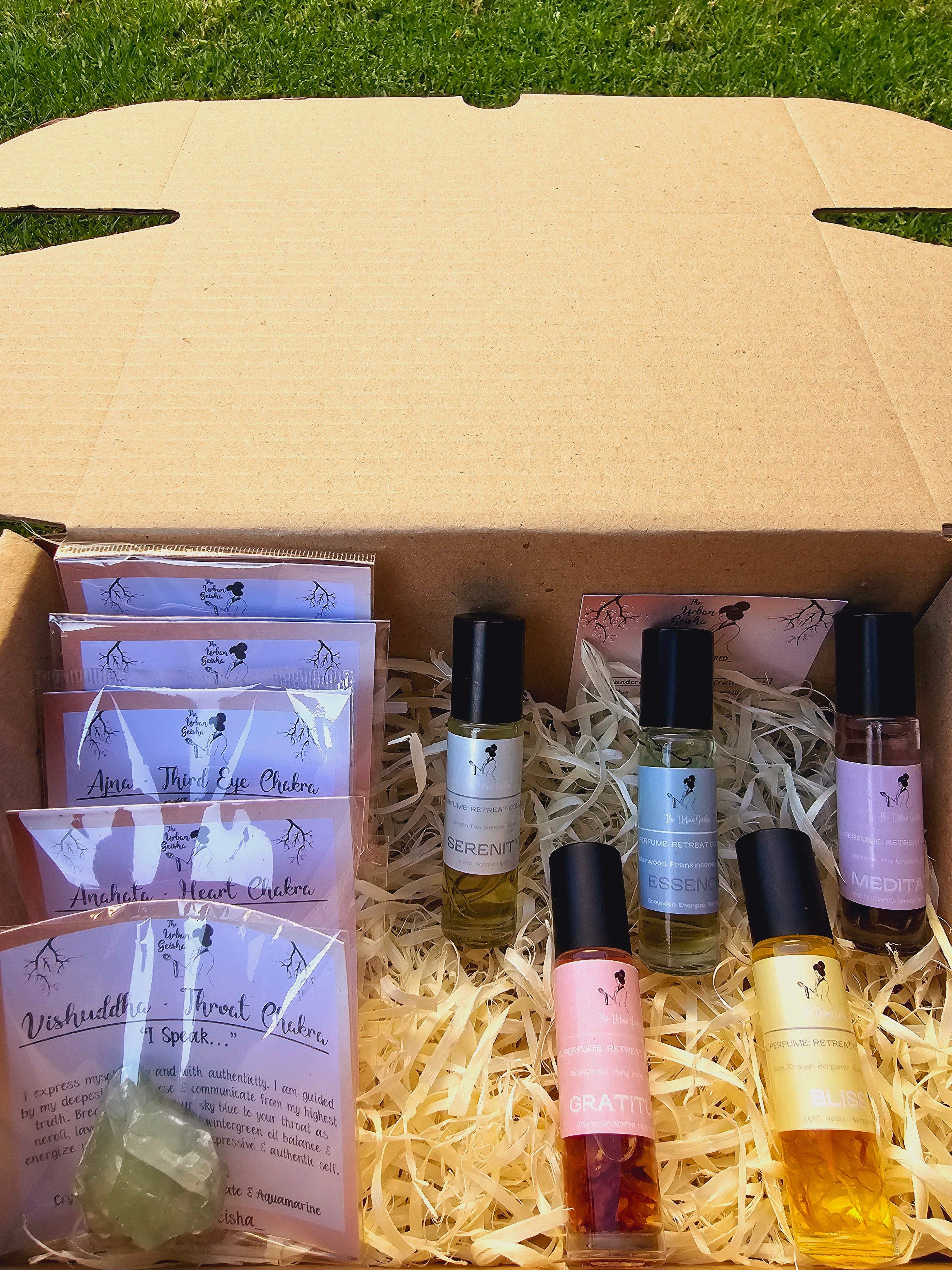 Retreat Collection: Oil Perfume & Crystal Gift Set