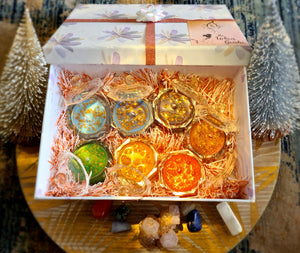 Chakra Soy Massage Candle Gift Box - Crystals Incl.