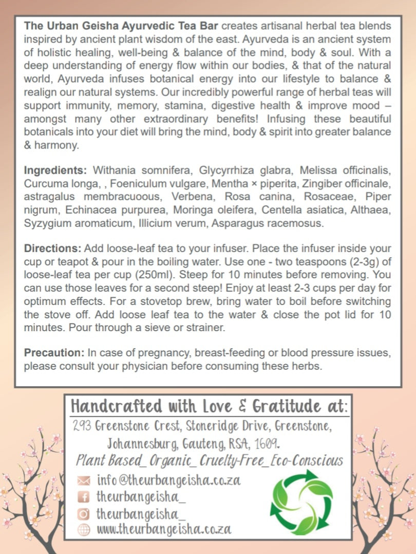 Minfullness & Longevity Ayurvedic Tea - Adaptogenic Blend