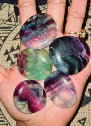 Rainbow Fluorite Palm Stone