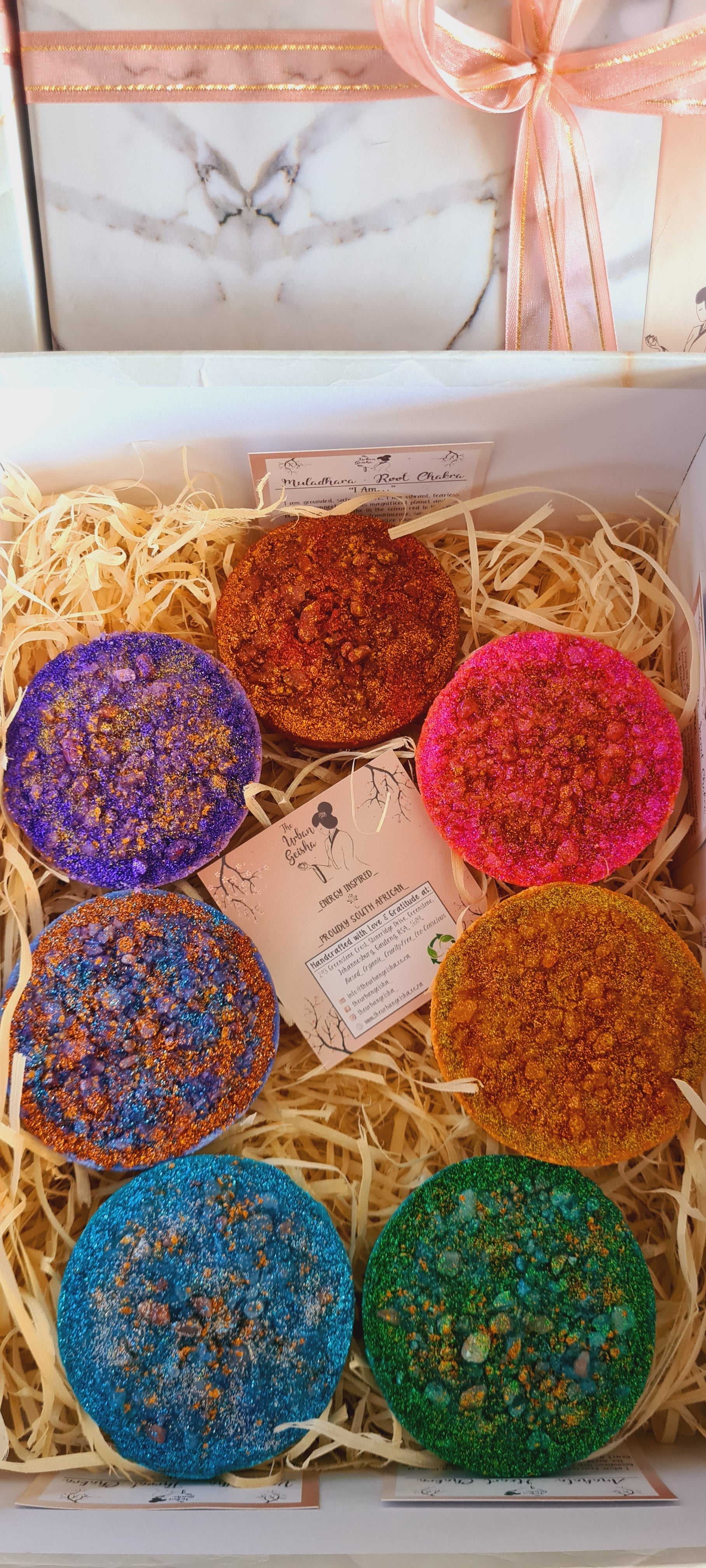 Chakra Gift Box (Mini Bath Bombs) - Crystals Incl.