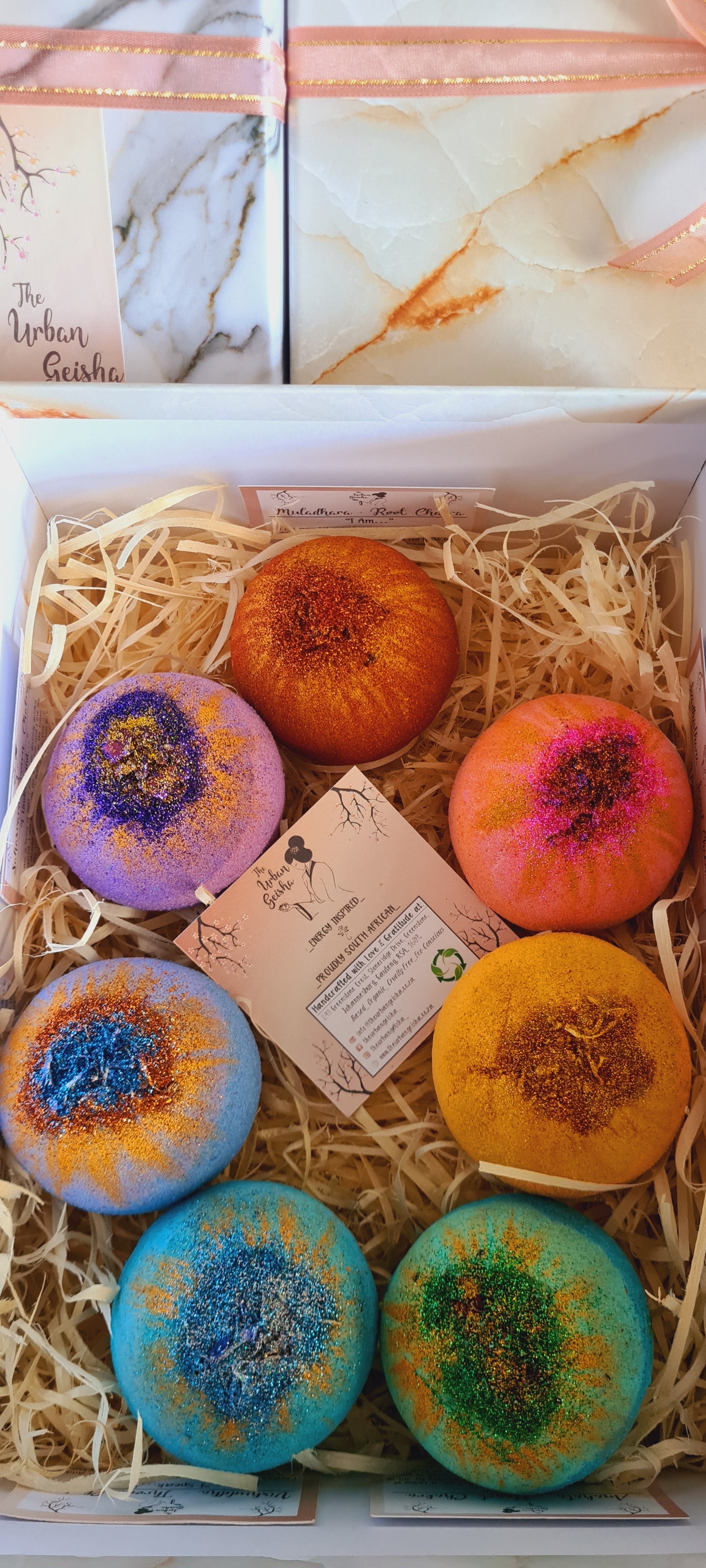 Chakra Gift Box (Mini Bath Bombs) - Crystals Incl.