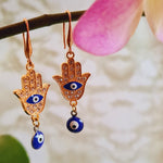 Hamsa Hand Evil Eye Earrings