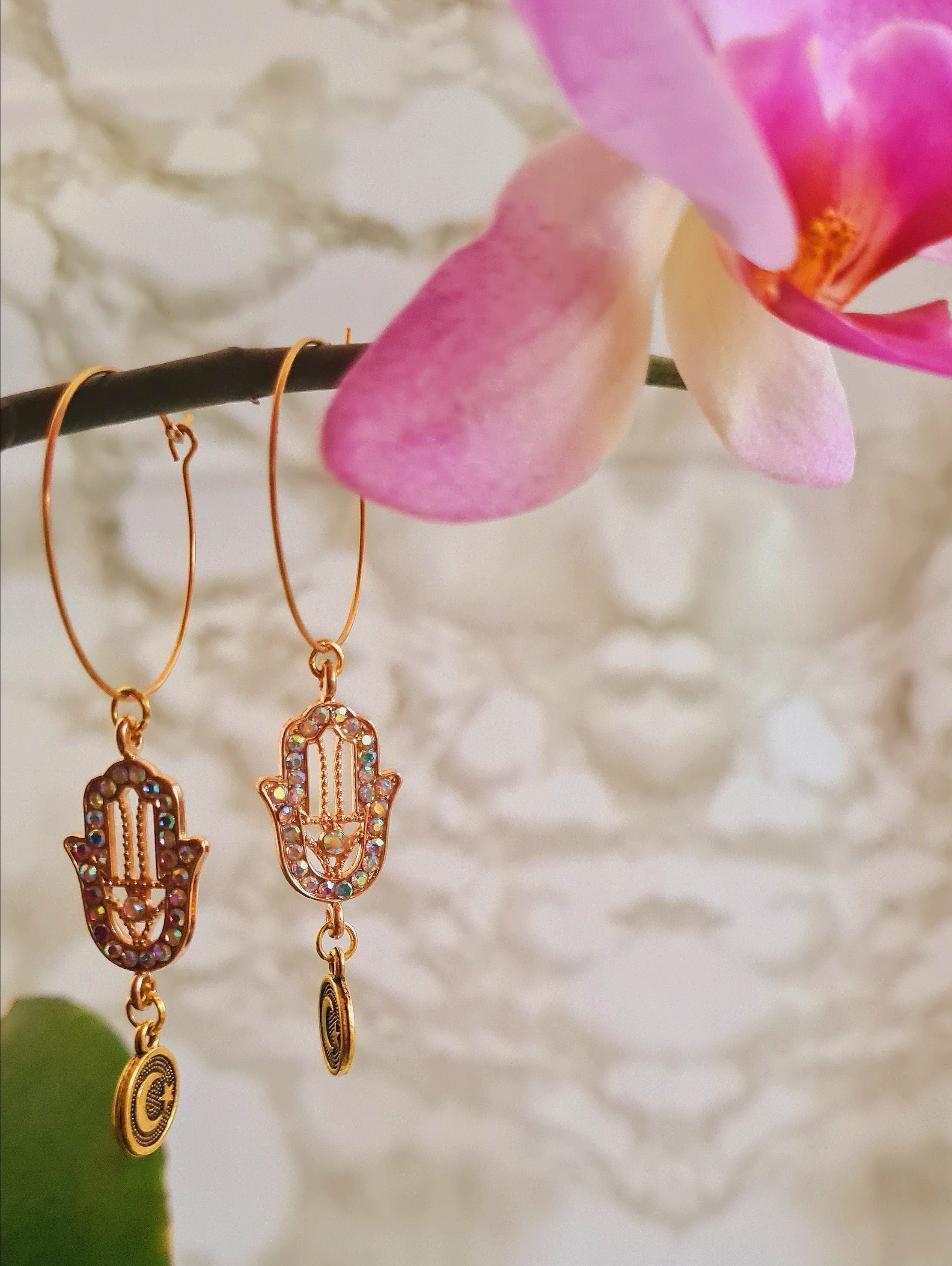 Hamsa Hand Hoops