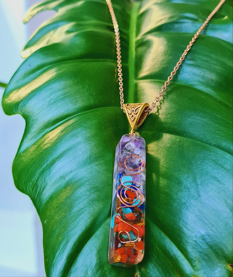 Copper Spiral Chakra Necklace